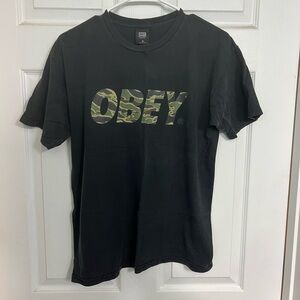 Black & Camo Obey T Shirt